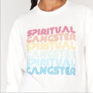 Spiritual Gangster Savasana Rainbow Logo Sweatshirt size medium
